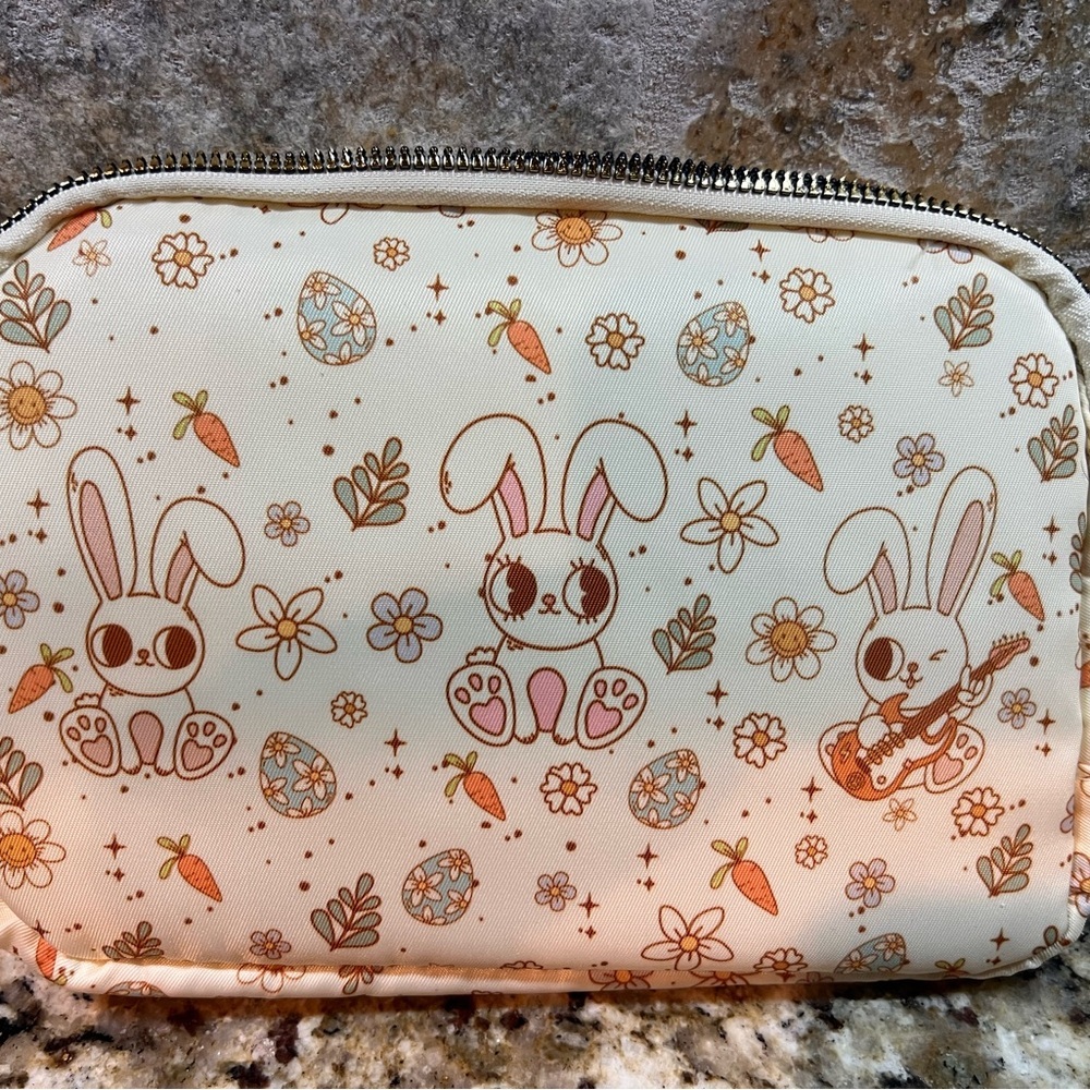 Charming Bunny Print Kids Bag - Cream and Orange
